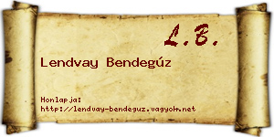 Lendvay Bendegúz névjegykártya